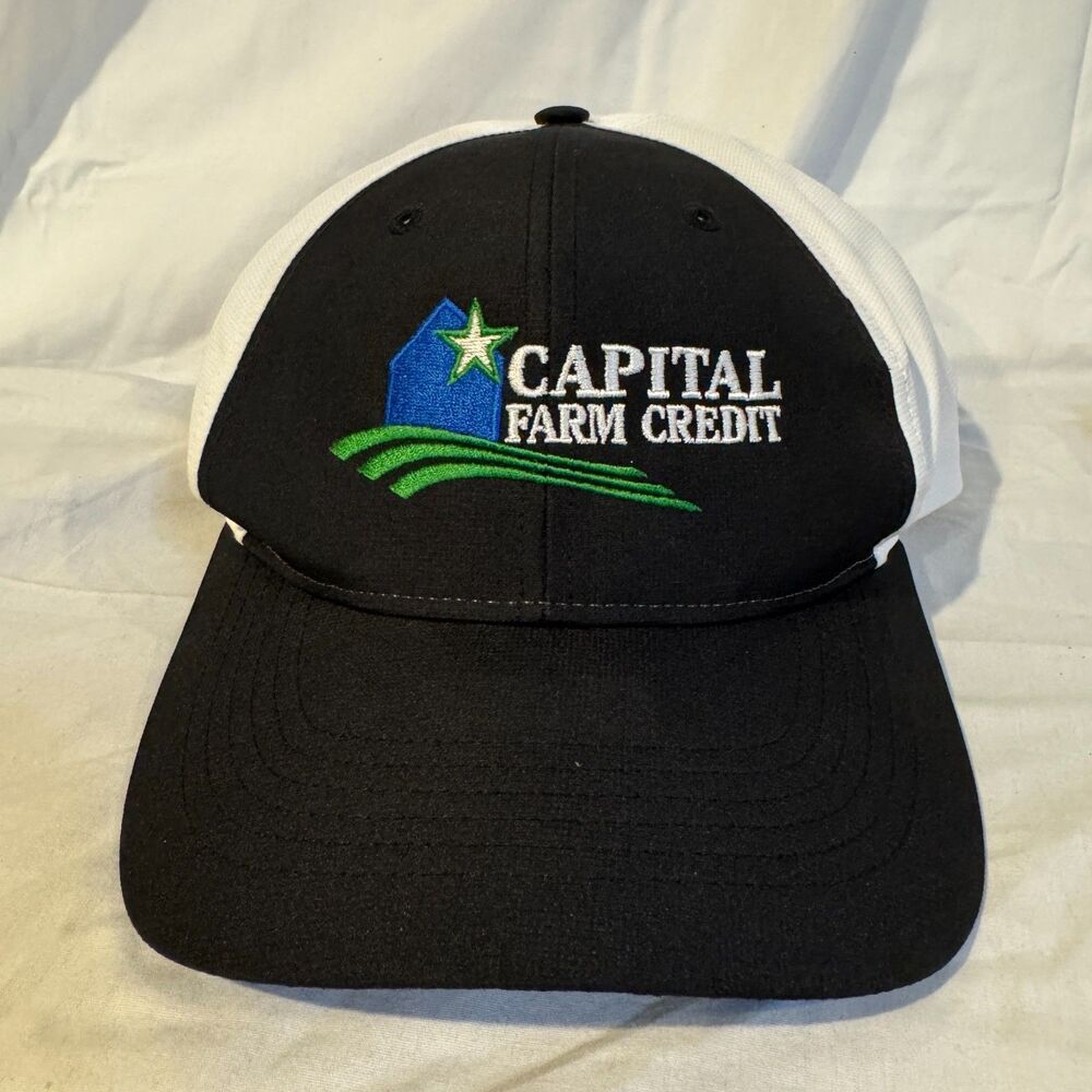 Richardson 225 Hat Capital Farm Credit Performance Cap Black White Adjustable
